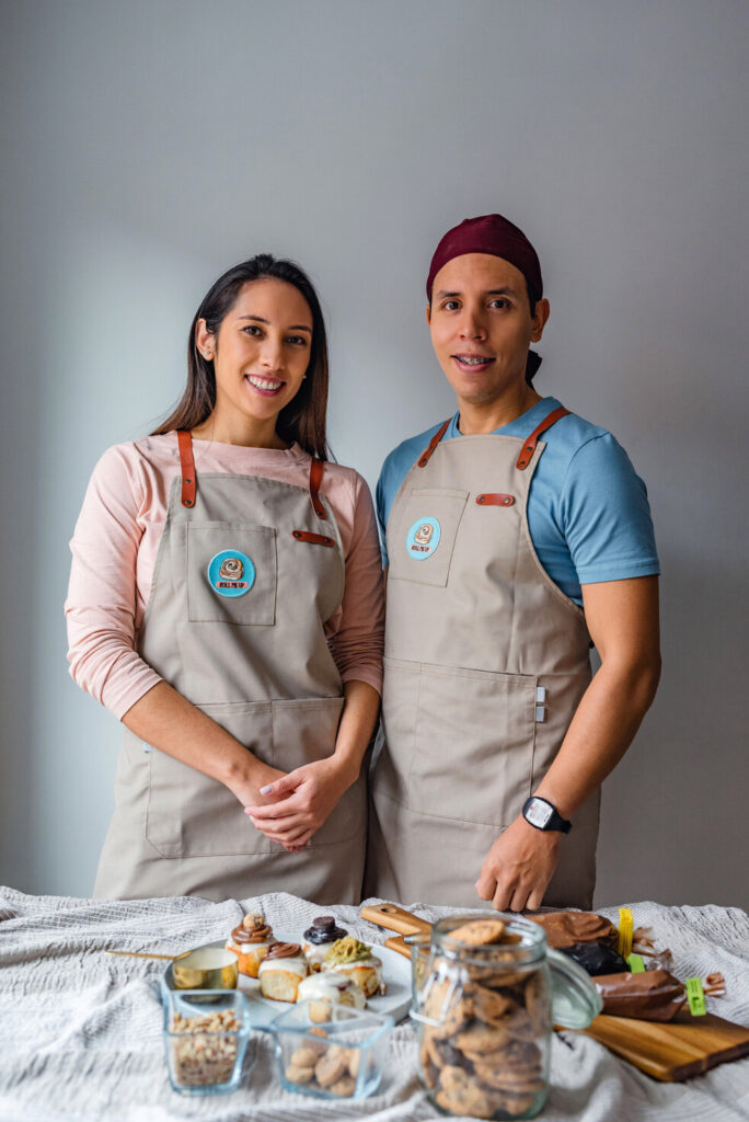 Daniela and Lenin, the owners of Madrid's best cinnamon roll business,  Roll Me Up