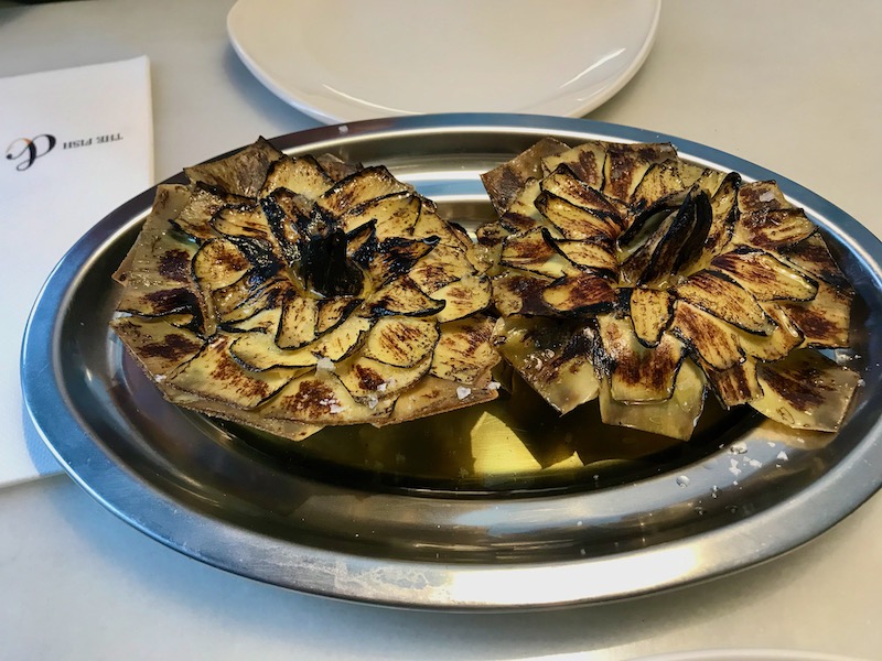 artichoke dish served at The Fish & Chips Shop in Madrid
