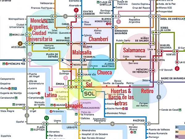 Madrid Neighborhood Map barrio overview by Naked Madrid