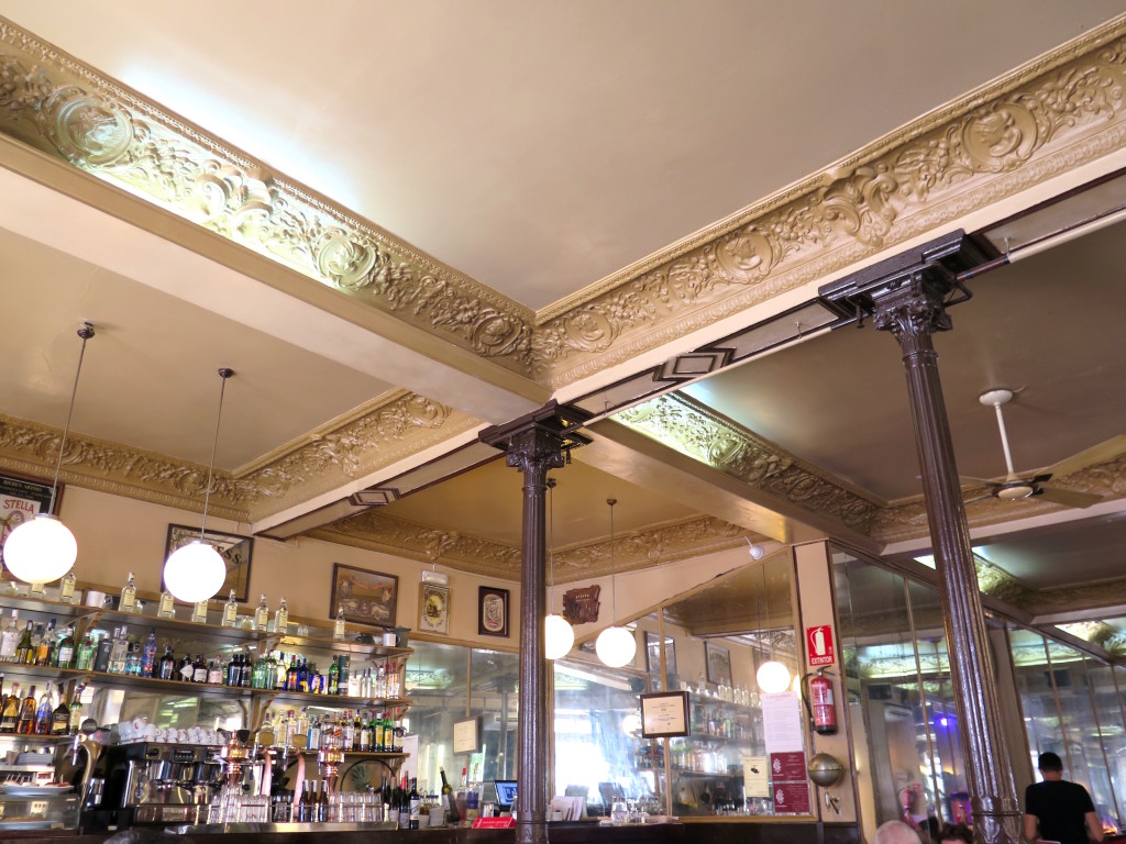 Café Barbieri's beautiful ornate cieling
