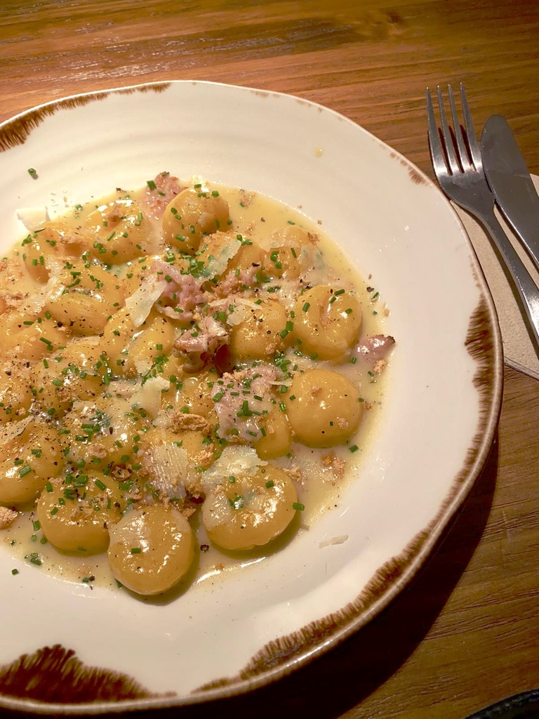 gnocci bravas at Nina Pasta Bar in Madrid