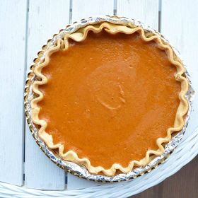 pumpkin pie at a Madrid restaurant for Thanksgiving