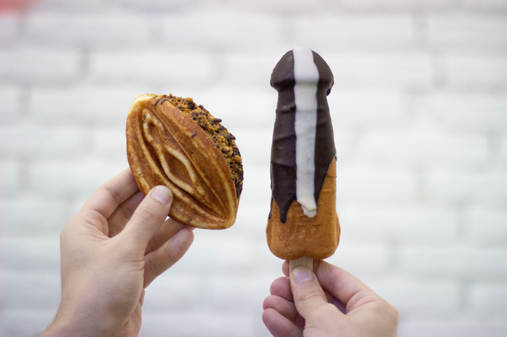 La Pollería is a very popular dessert shop in Madrid's Chueca neighborhod, serving penis-shaped ice cream on a stick. Its sister location is La Coñería.